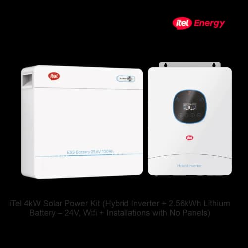 iTel 4kW Solar Power Kit (Hybrid Inverter + 2.56kWh Battery, No Panels)