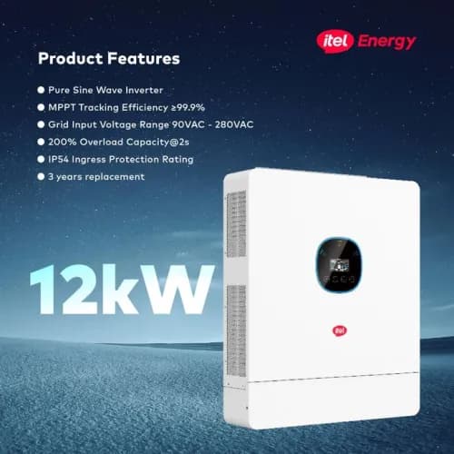 itel 12kW Inverter Hybrid 48V IP54 1Phase IPV-12K48U with WiFi — iTel Hybrid Inverter for sale in Nigeria | Kinbu Power