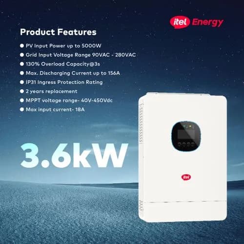 itel 3.6kW Inverter Hybrid 4.5kVA 24V IP31 1Phase IPV-3K624S — iTel Hybrid Inverter for sale in Nigeria | Kinbu Power