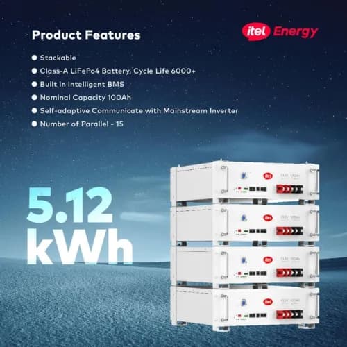 itel 5120Wh Lithium Battery Stackable 48V 100Ah 5.12kWh IPL-51100 IP21 — iTel LiFePO₄ Lithium Battery for sale in Nigeria | Kinbu Power