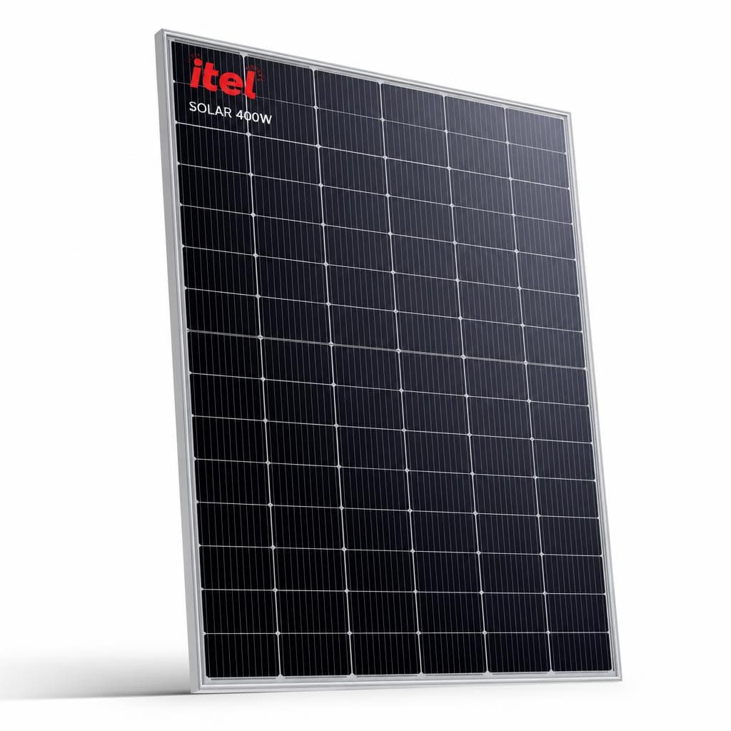 Monocrystalline panel — close-up